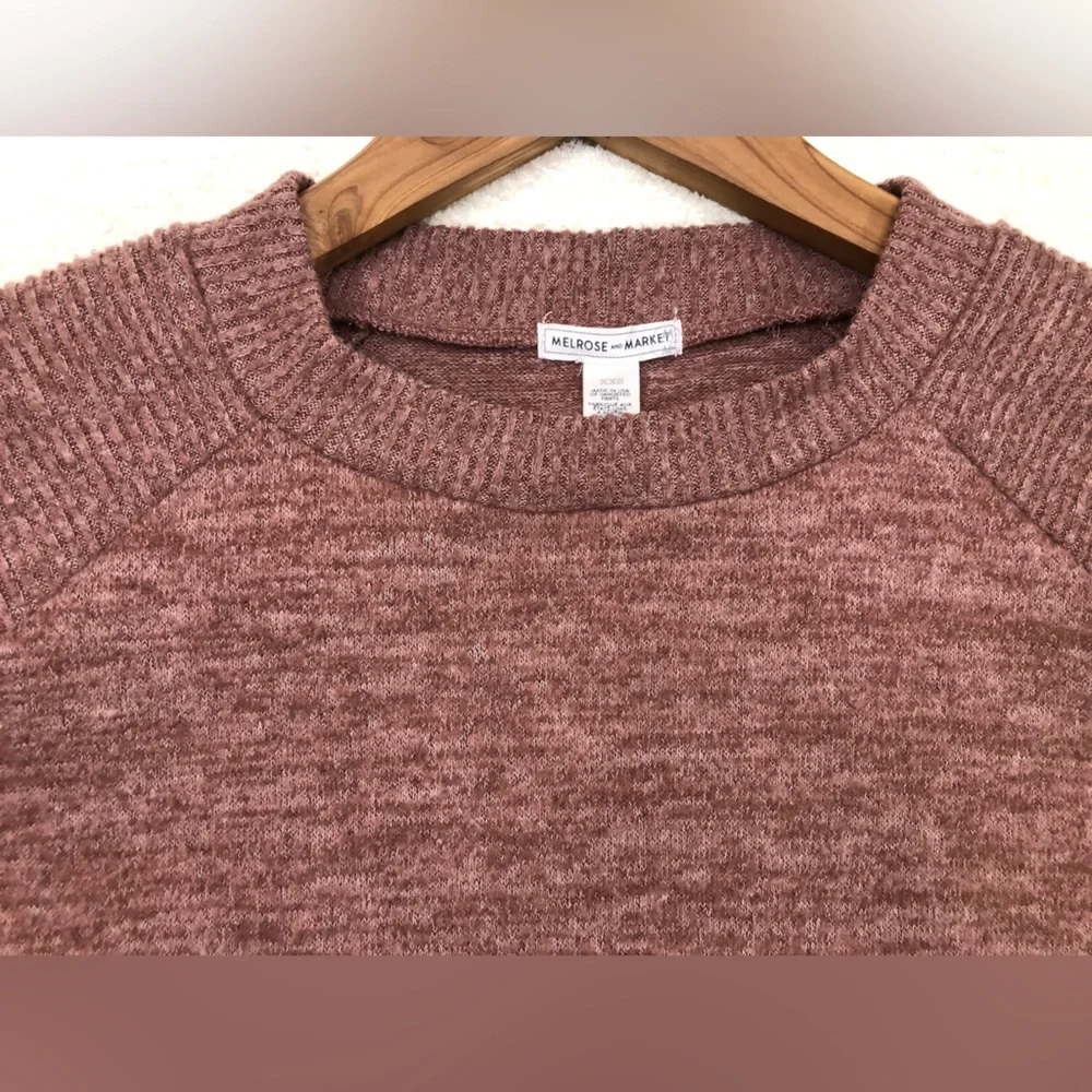 MELROSE AND MARKET Pullover Knitted Raglan Sweater Size XXS Maroon Made in USA - Picture 10 of 11